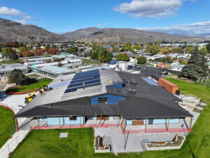 Installing panels on the new technology block at Cromwell College